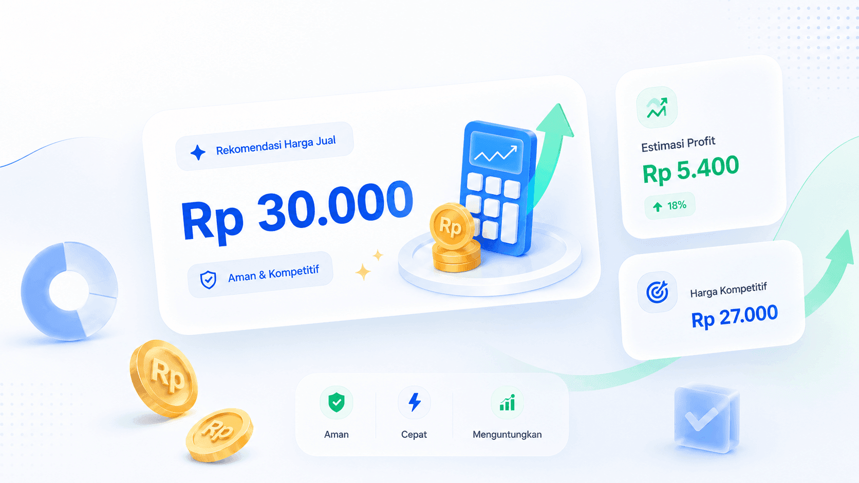 Kalkulator Shopee CekProfit menampilkan harga aman dan rekomendasi